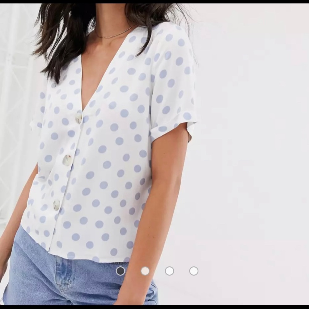 ASOS button down top in polka dot - size 4